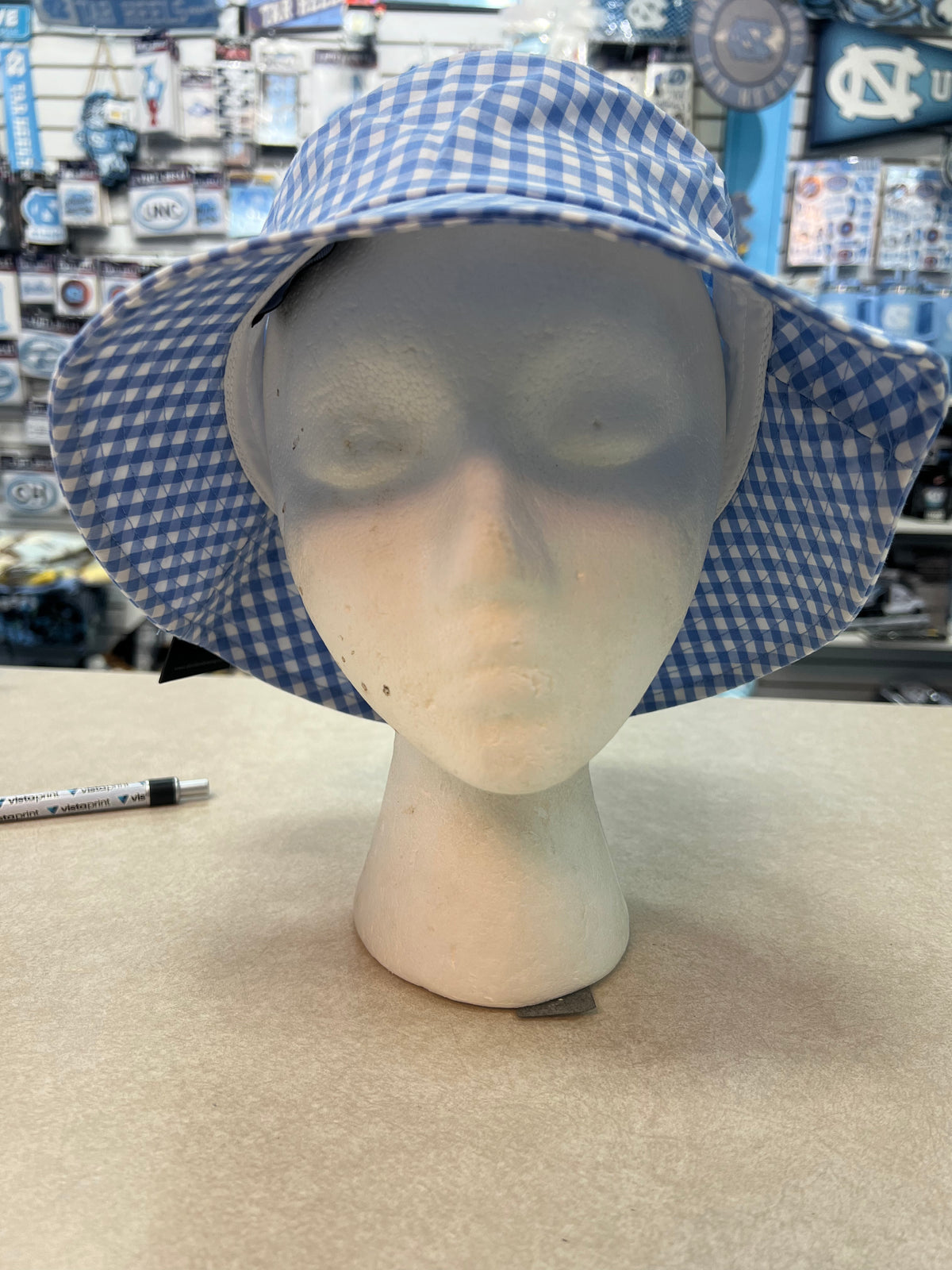 Blue and White Plaid Bucket Hat