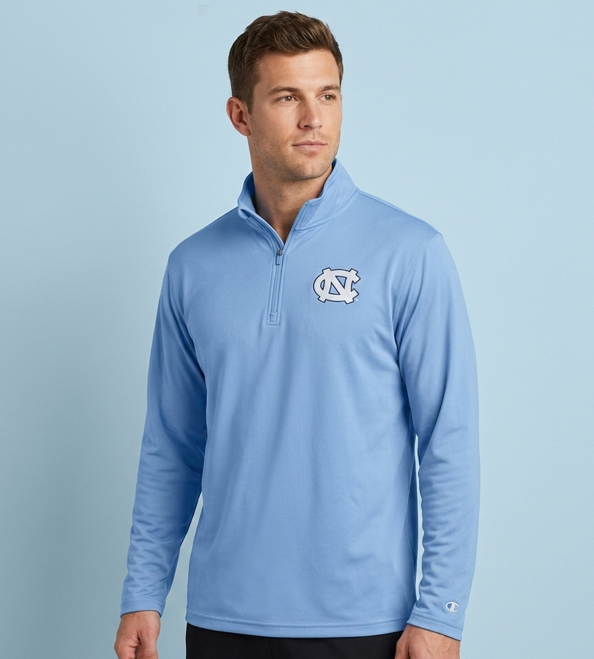 Men's UNC Logo Quarter Zip Jacket