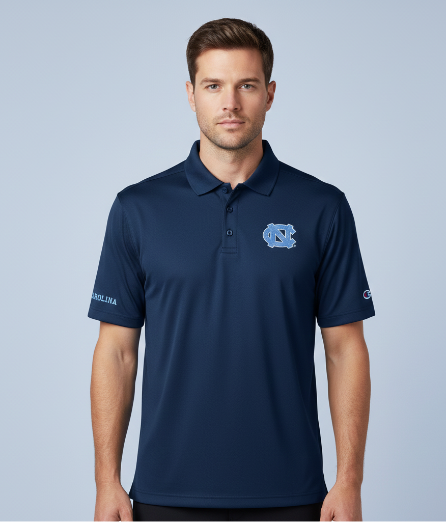 Mens Solid Navy UNC Polo