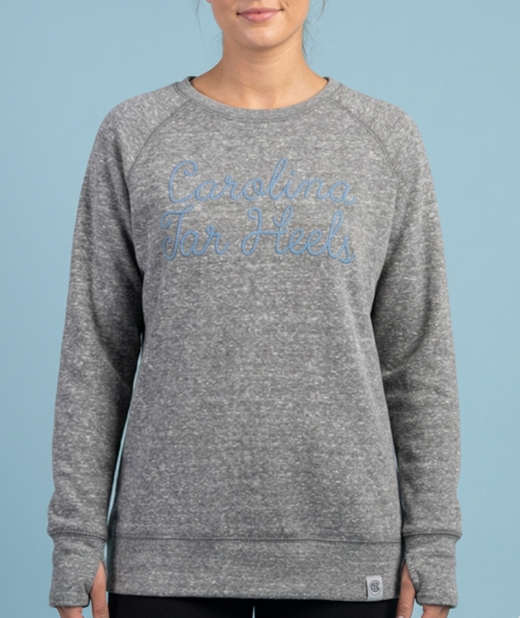 North Carolina "Chain Puff" - Long-Sleeve Raglan Fleece Crew-Neck