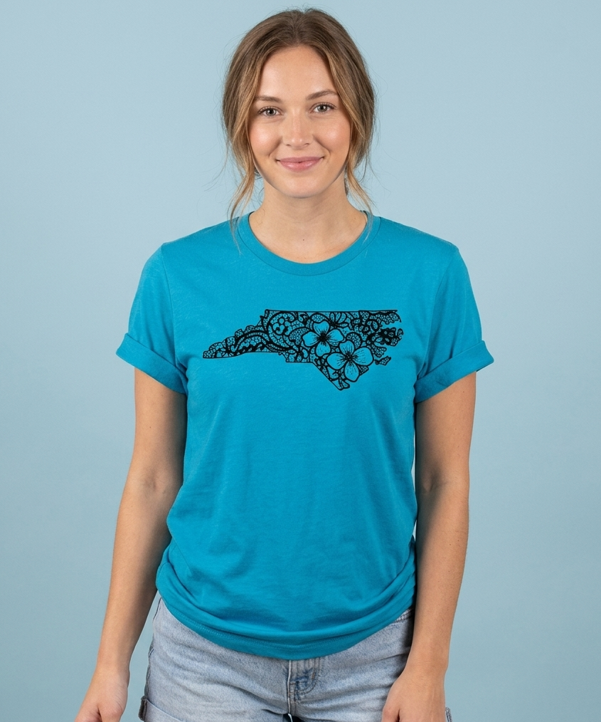 North Carolina Floral Print Graphic Tee