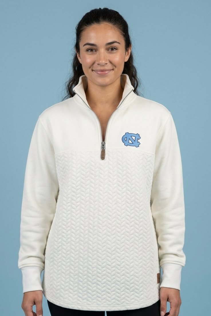 North Carolina "Mia" - Mock-Neck 1/4 Zip Oversized Fleece