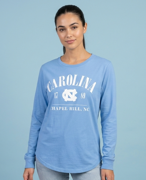 North Carolina "Hangleton" - Long - Sleeve Rounded Bottom Top