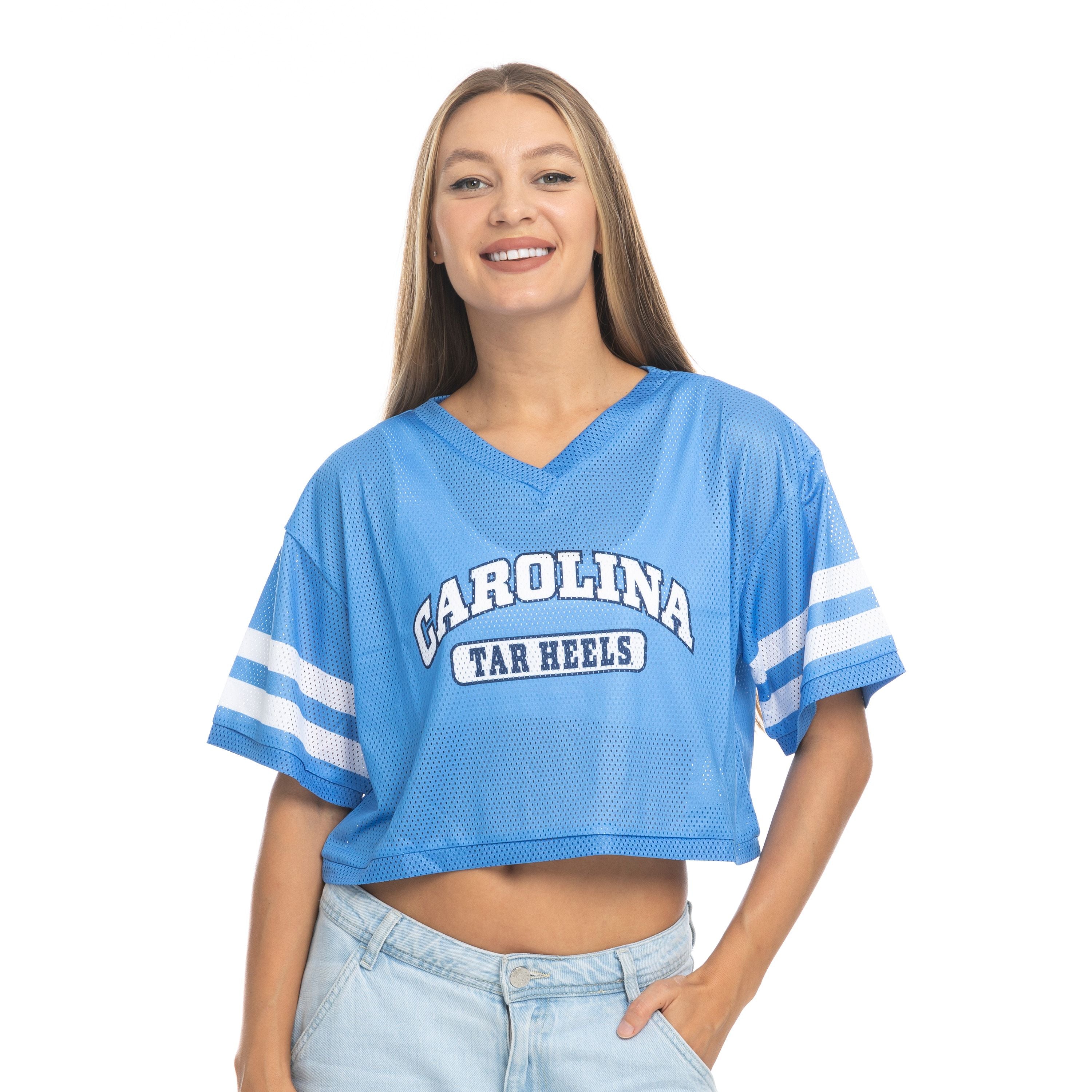 Carolina Tar Heels V-Neck Mesh Crop Top