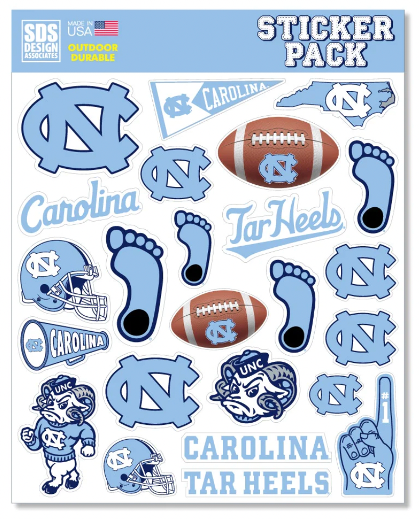 UNC Football Sticker Sheet