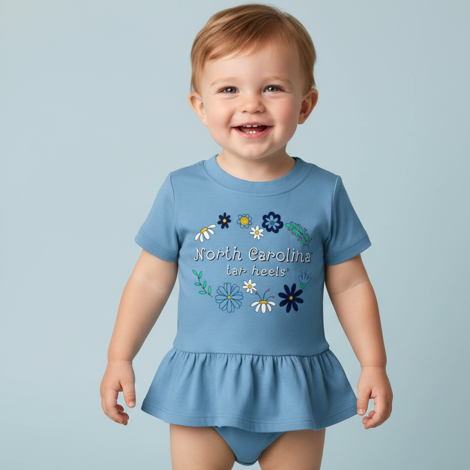 Tar Heels Flower Hopper Onesie