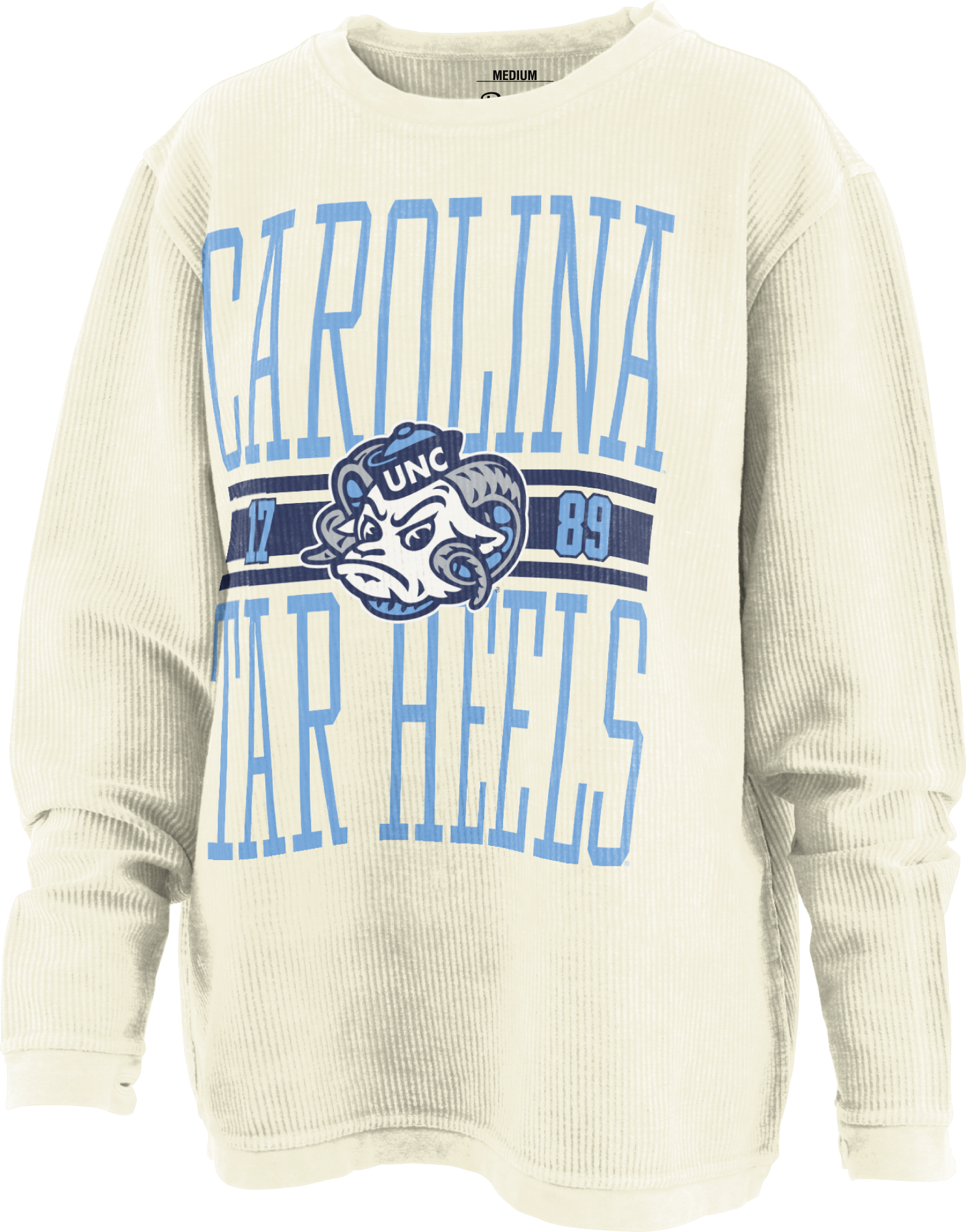 North Carolina "Bozeman" - Long- Sleeve Crew-Neck Oversized Corded Top