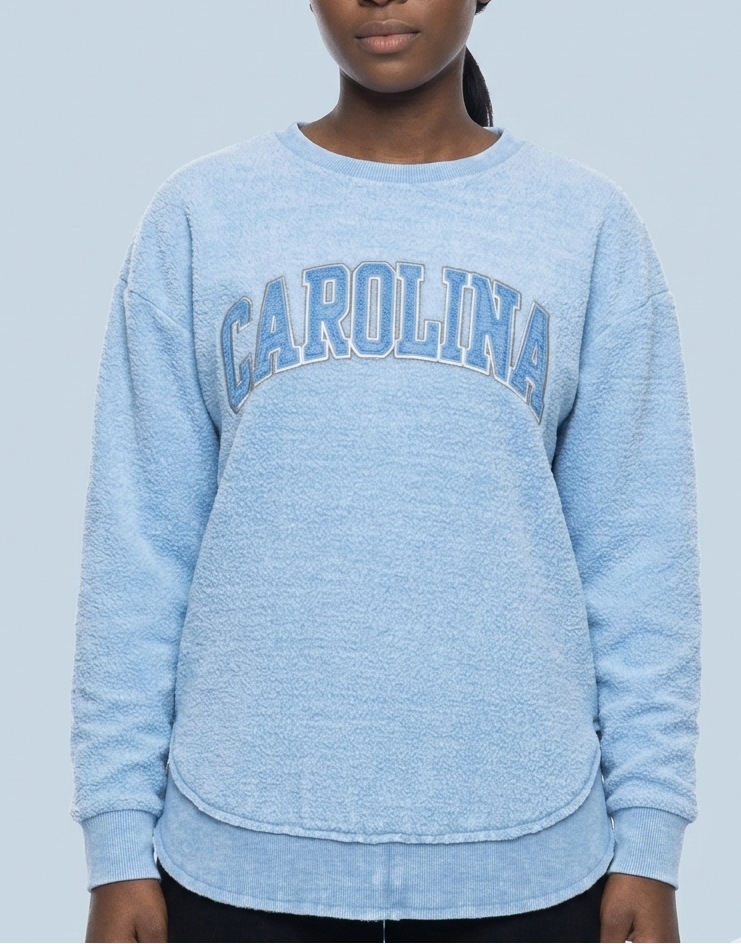 UNC Blue Fuzzy "Pineville" Crewneck