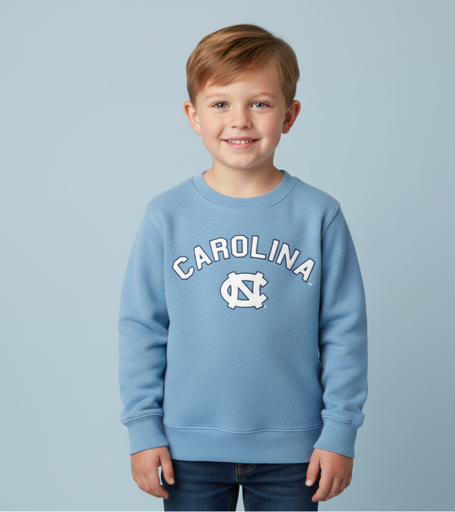 UNC Faded Fleece Crewneck - Youth