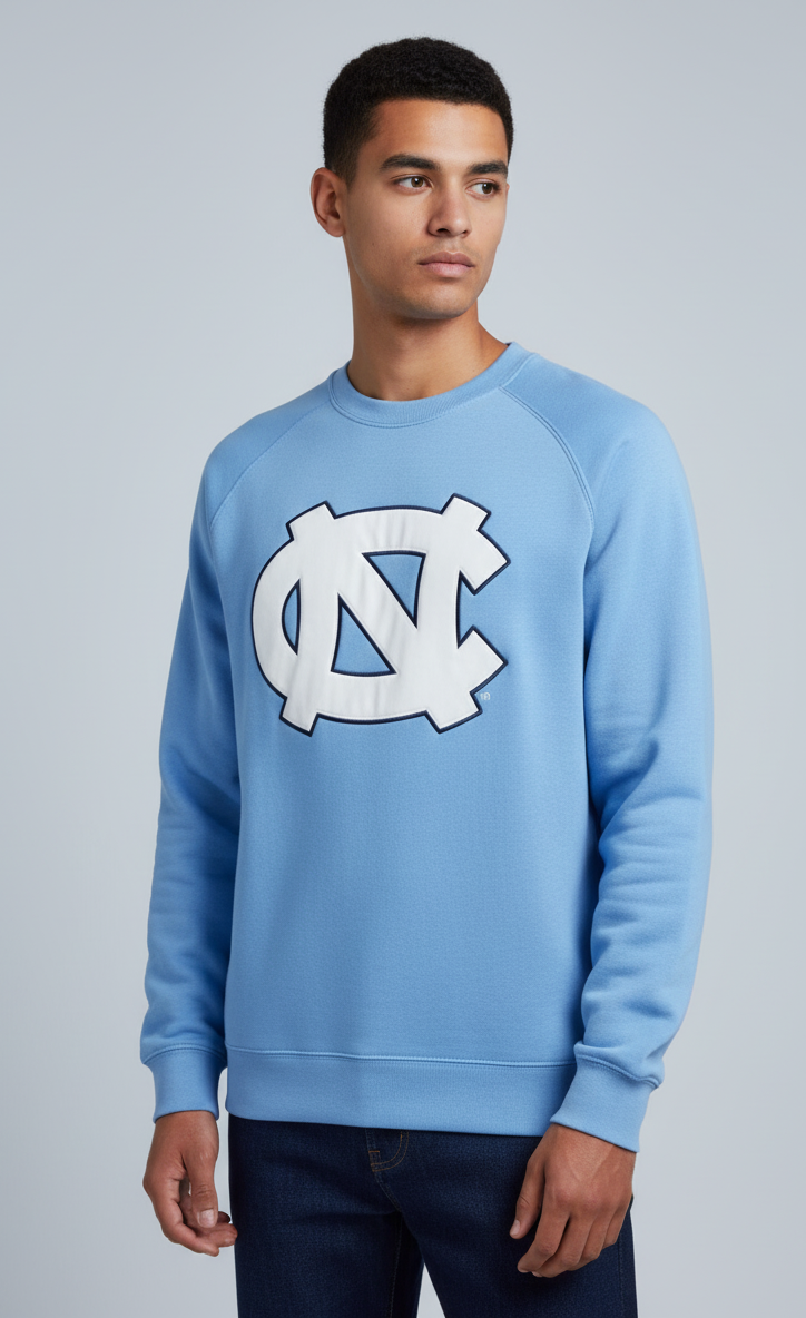 UNC Logo Embroidered Crewneck