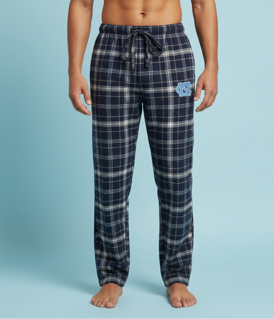 UNC Logo Plaid Flannel Pants