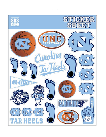 UNC Basketball Sticker Sheet