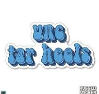 UNC Tar Heels Bubble Text Rugged Sticker