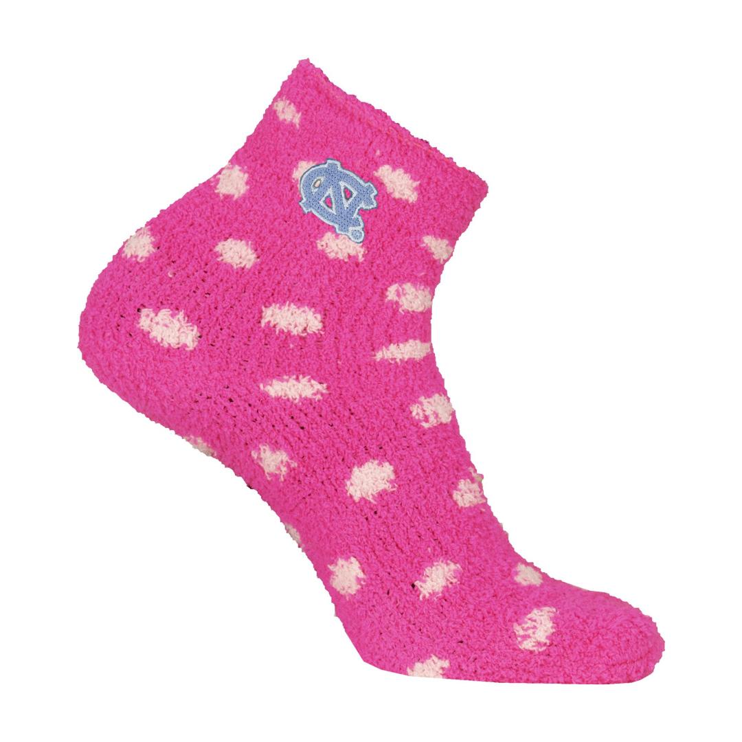 UNC Pink Polkadot Cozy Socks