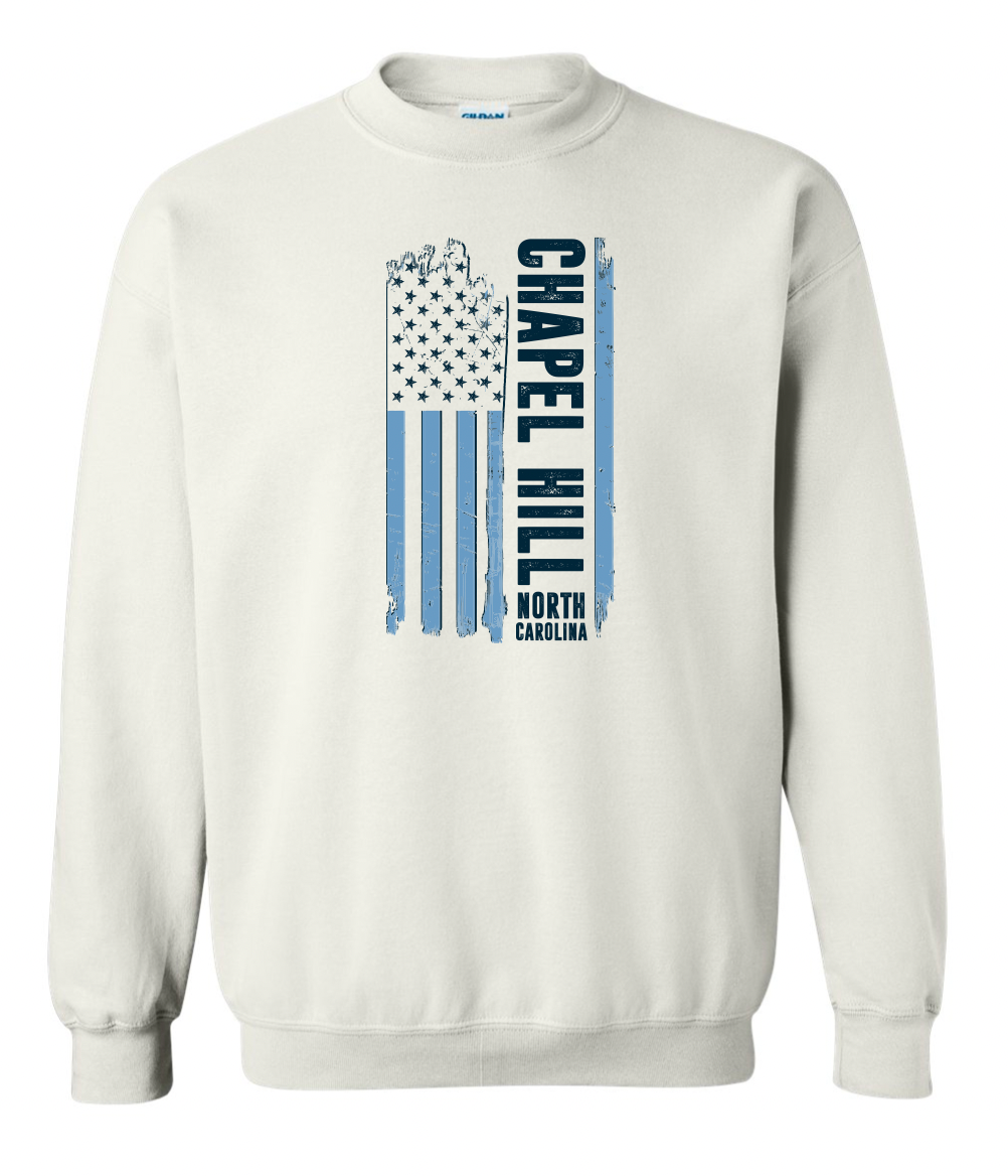 Chapel Hill - USA Flag Soft Crew Neck Sweatshirt