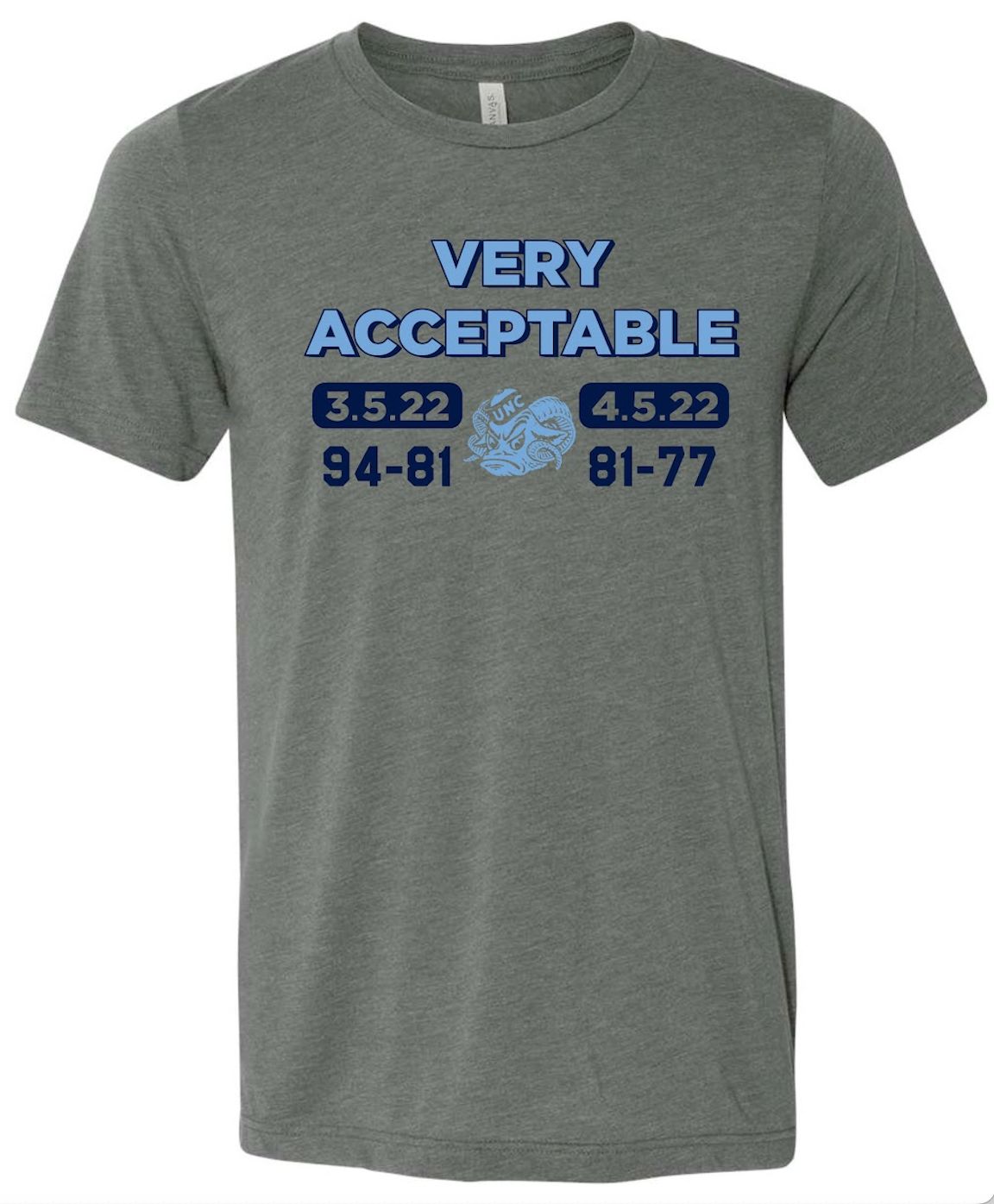 Very Acceptable UNC vs Duke 2022 Score T-shirt